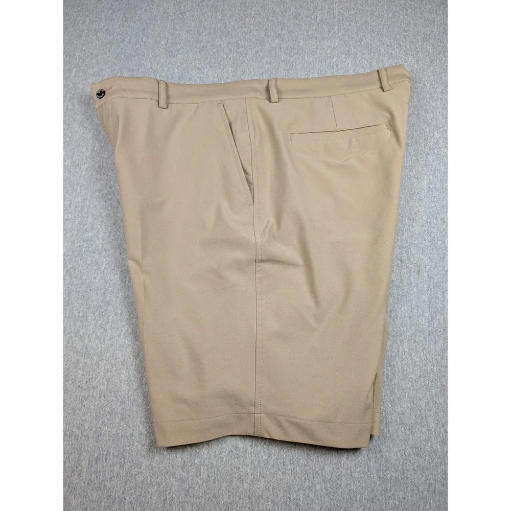 Dunning Golf Shorts Mens 36 Tan Khaki Performance Stretch Flat Front Chino